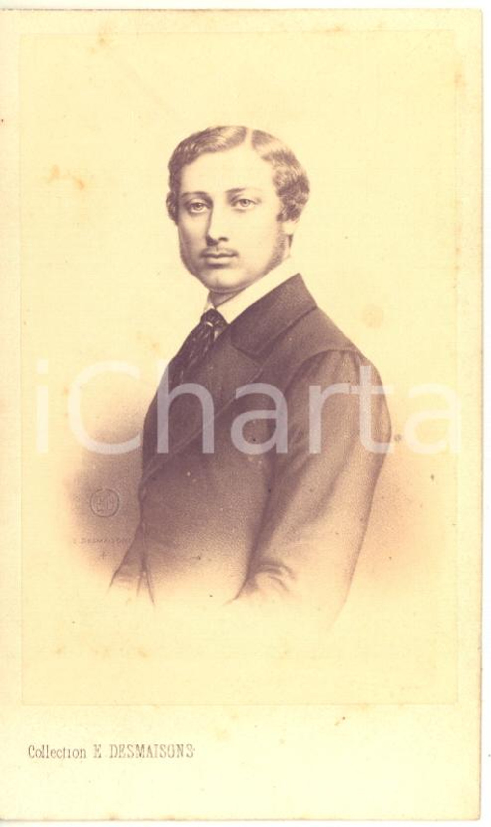 1860 Albert Edward Prince of Wales (EDWARD VII) - Photo albumen CDV DESMAISONS  Fotografia originale d'epoca.FOTOGRAFO: E. Desmaisons - ParisCONDIZIONI: GFORMATO: CDV    originale e autentica 1