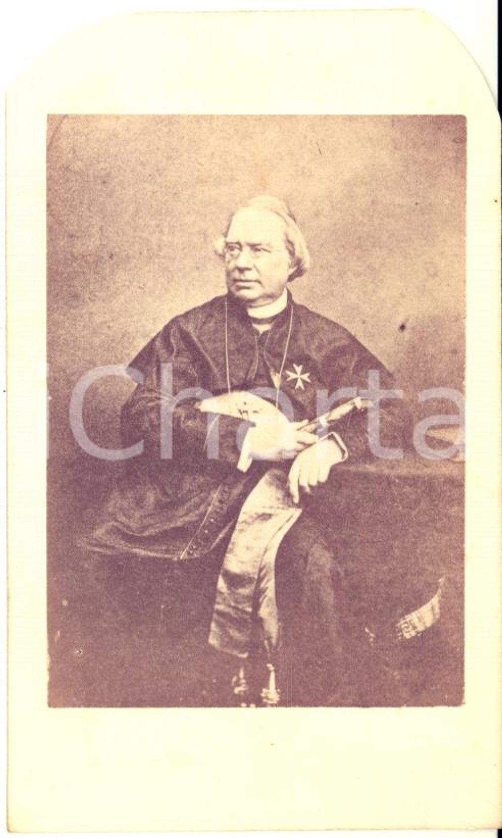 1860 Cardinal Nicholas Patrick Stephen WISEMAN - Portrait - Photo albumen CDV  Fotografia originale d'epoca.CONDIZIONI: G (margini superiori arrontondati per l'inserimento in un album)FORMATO: CDV    originale e autentica 1