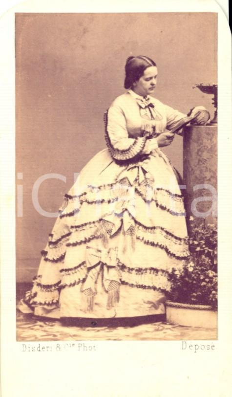 Fotografia d epoca originale 1870 ca PARIS Portrait de la marÃ©chale PELISSIER, duchesse de MALAKOFF Photo CDV 1