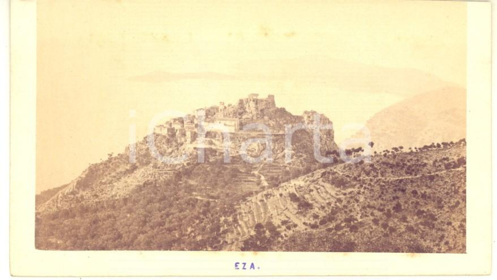 1870 ca EZE (FRANCE) Vue générale - Vintage photo CDV ANIMATED  ALEO et DAVANNE  Fotografia originale d'epoca.CONDIZIONI: POOR (margine superiore rifilato)FOTOGRAFO: Miguel Aleo and Louis-Alphonse Davanne FORMATO: CDV    originale e autentica 1