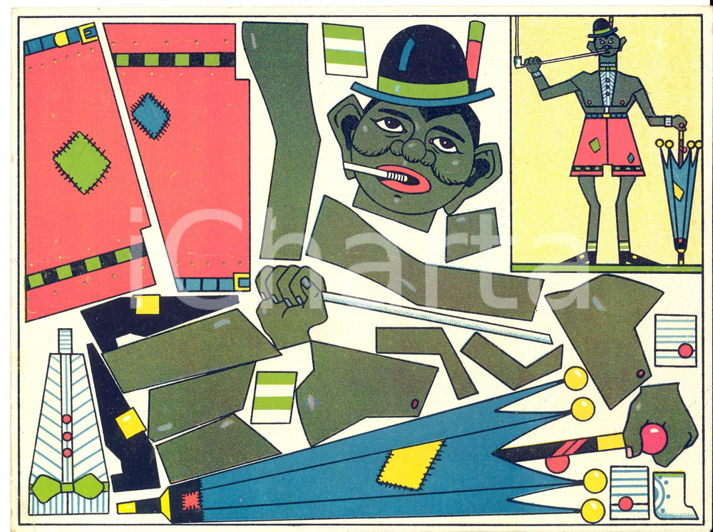 1950 ca Margarine ERA aux fruits d'Orient - Carte publicitaire 20x15 cm VINTAGE  Cartoncino pubblicitario d'epoca, con indicazione della margarina Era al verso.CONDIZIONI: VERY POOR (profonda piegatura centrale)FORMATO: 20x15 cm    originale e autentica 1