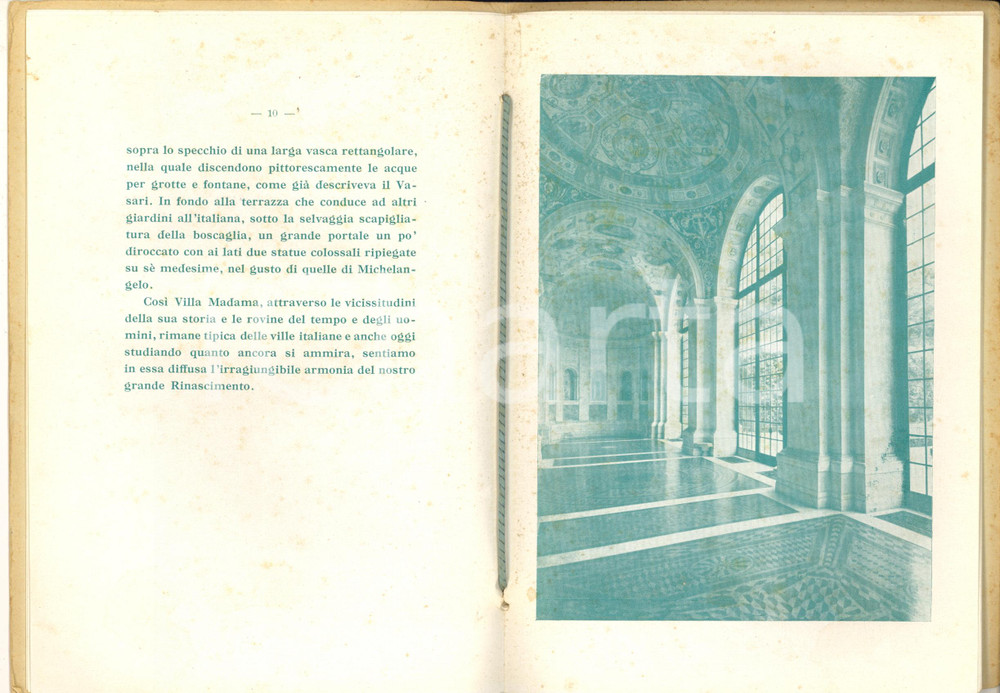 1950 ca AA. VV. ROMA Villa Madama - Pubblicazione vintage 10 pp.  Pubblicazione d'epoca, con illustrazioni a piena pagina, rilegata con cordoncino.CONDIZIONI: POOR (fioriture)FORMATO: 15x22 cmPAGINE: 10 + 4 immagini fuori testo    originale e autentica 1