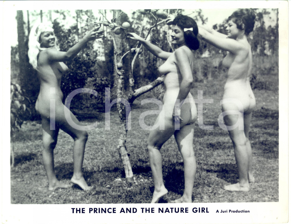 1965 CINEMA NUDIST Film "The Prince and The Nature Girl" - Three girls - Photo  Fotografia di scena originale.CONDIZIONI: POOR (piccoli fori centrali e lievi piegature marginali)FORMATO: 26x20 cm    originale e autentica 1