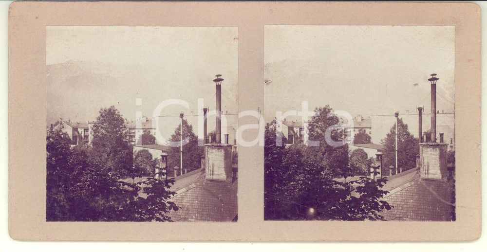 1913 INNSBRUCK (AUSTRIA) Veduta dall'Hotel REMBRANDT - Foto stereoscopica Fotografia stereoscopica d'epoca, su cartoncino rigido.FORMATO: 18x9 cmCONDIZIONI: G     originale e autentica 1
