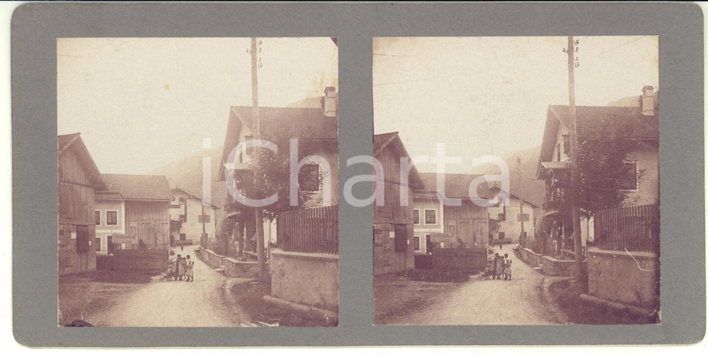 1913 FULPMES (STUBAITAL, AUSTRIA) Gasthof Lutz - Foto stereoscopica ANIMATA Fotografia stereoscopica d'epoca, su cartoncino rigido.Didascalia manoscritta al verso in lingua tedesca, con data 23.08.1913.FORMATO: 18x9 cmCONDIZIONI: G     originale e autentica 1