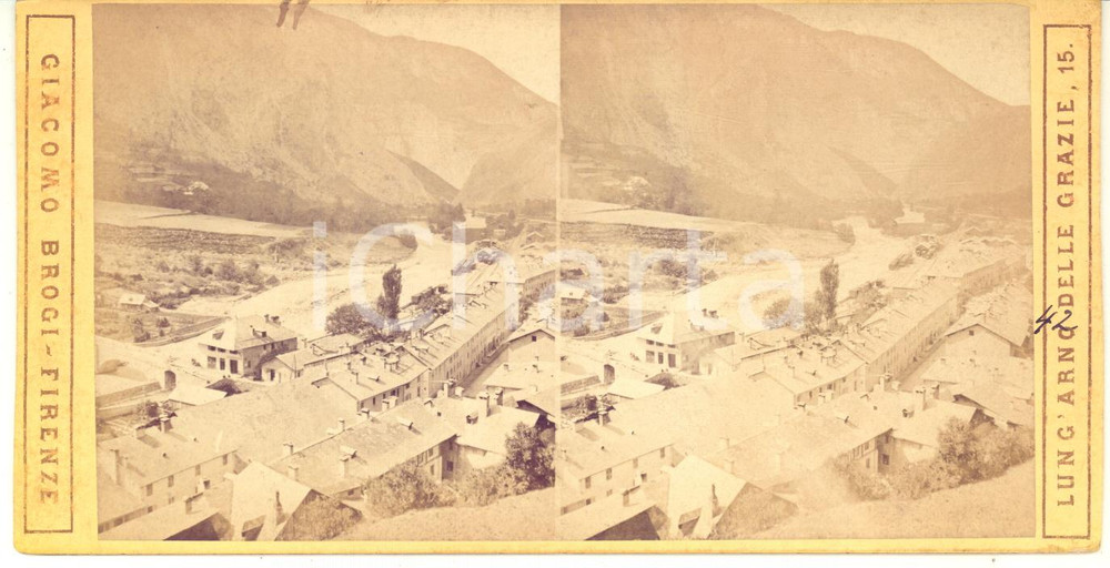 1890 ca SAINT-MICHEL-DE-MAURIENNE (SAVOIE) Veduta - Foto stereoscopica BROGI Fotografia stereoscopica d'epoca, su cartoncino rigido.FOTOGRAFO: Giacomo Brogi - Firenze, Lung'Arno delle Grazie 15FORMATO: 18x9 cmCONDIZIONI: G (minime macchie al lato superiore)    originale e autentica 1
