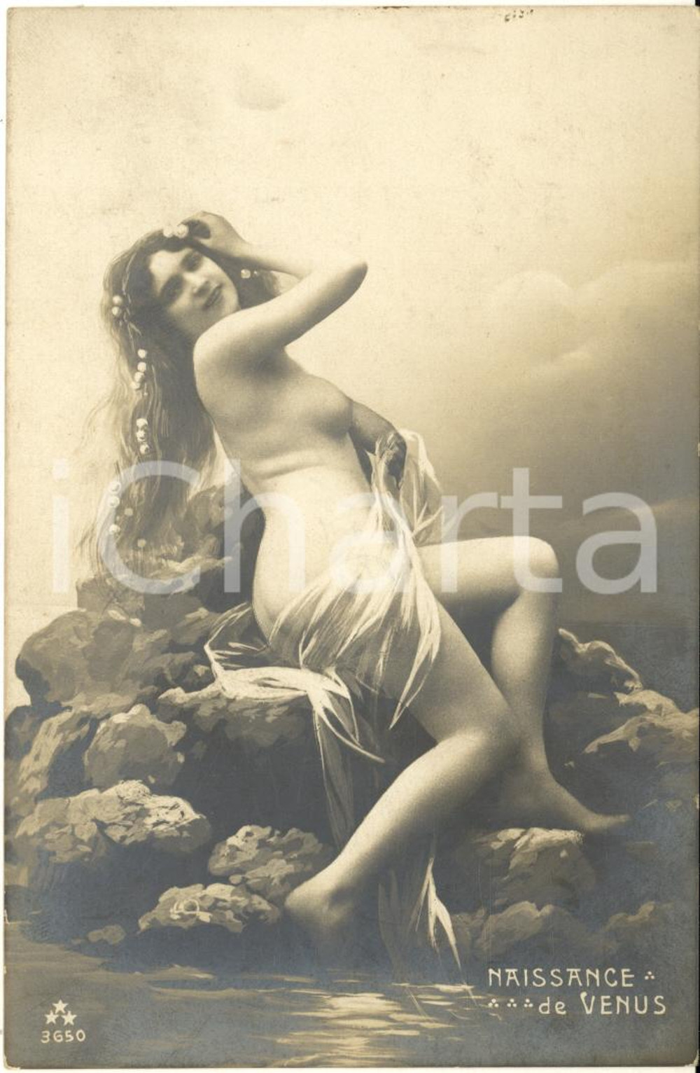 1910 ca VINTAGE EROTIC Naissance de Venus - Postcard risque FP  Fotografia seriale d'epoca, in formato cartolina.CONDIZIONI: G FORMATO: FP    originale e autentica 1