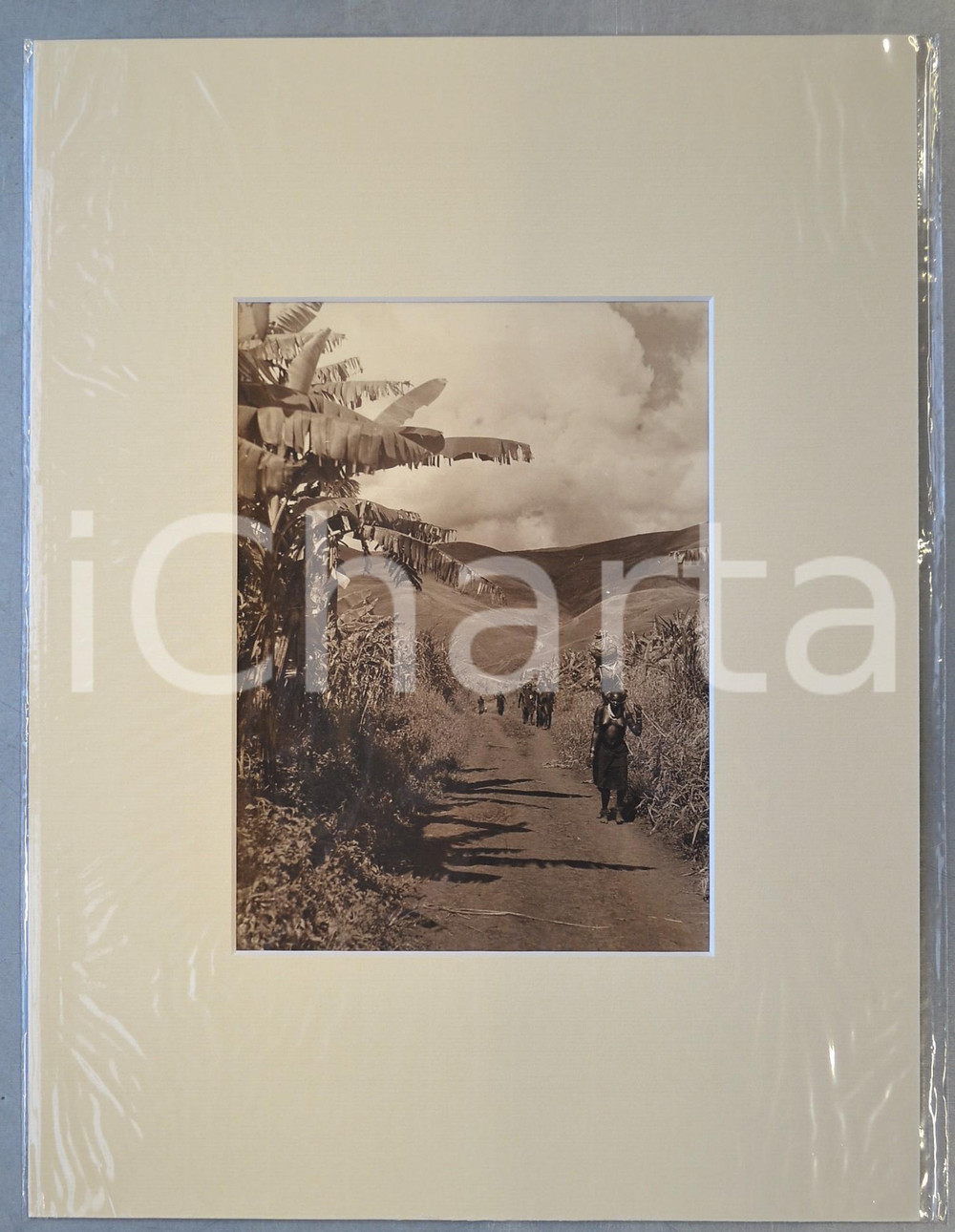 1950 ca AFRICA Indigeni lungo un sentiero - Foto artistica Jacques DONCQ 30x40  Fotografia originale d'epoca, incorniciata con passepartout in cartoncino pesante e fissata con adesivo al retro.Velina protettiva.FOTOGRAFO: Jacques DoncqCONDIZIONI: GFORMATO: 17x23 cm (fotografia); 30x40 cm (cartoncino)    originale e autentica 1