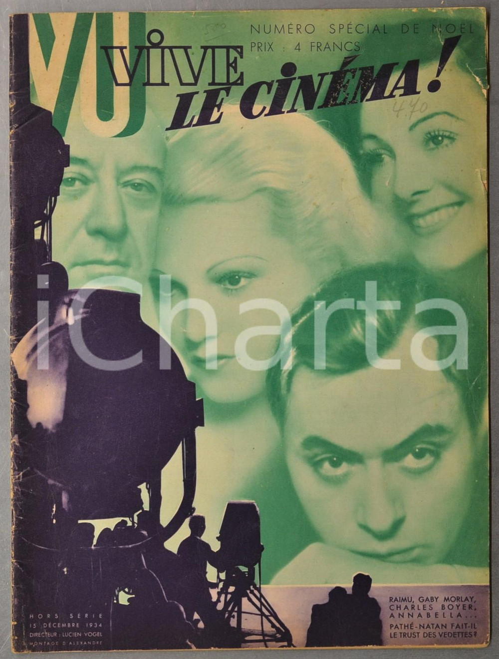 1934 VIVE LE CINEMA! Sex-appeal des vedettes - NumÃ©ro spÃ©cial NOEL ILLUSTRE'  Rivista d'epoca, riccamente illustrata.CONDIZIONI: FAIR (buone condizioni interne, ma piccoli strappi in copertina)FORMATO: 28x37 cmPAGINE: 60     originale e autentica 1