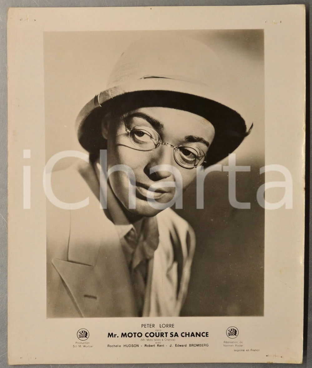 1938 CINEMA "Mr. Moto court sa chance" Peter LORRE - Portrait *Photo 25x30 cm Fotografia d'epoca.CONDIZIONI: POOR (fori di affissione)FORMATO: 25x30 cm     originale e autentica 1