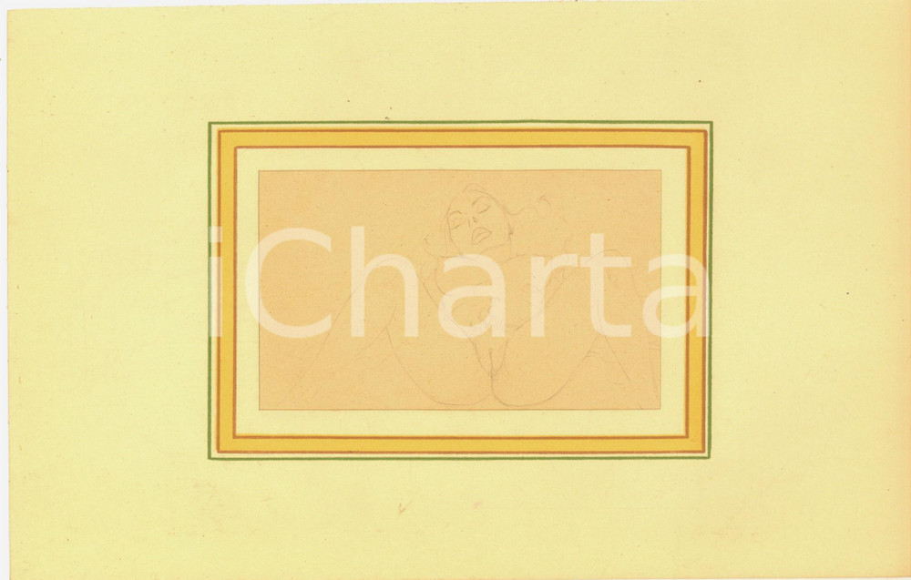 1930 ca EROTICA VINTAGE Nudo di donna sdraiata *Disegno matita 28x18 cm  Interessante disegno originale a matita su carta, montato su passepartout in cartoncino.CONDIZIONI: GFORMATO: 28x18 cm (cartoncino); 10x15 cm (disegno)    originale e autentica 1