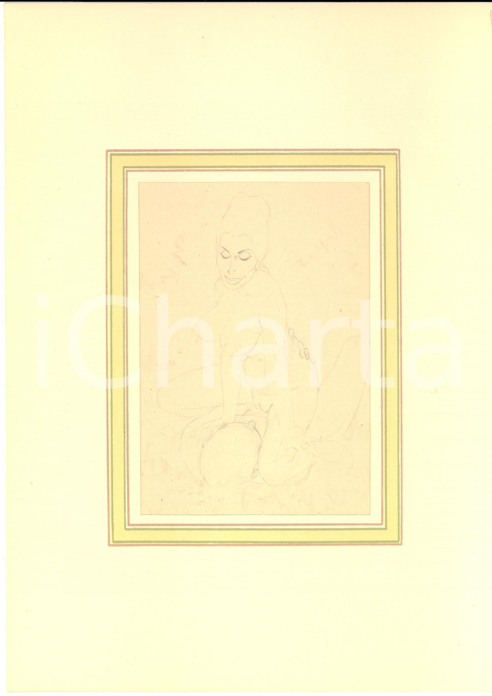 1930 ca EROTICA VINTAGE Coppia nuda - Scena di sesso (2) Disegno matita 20x28 cm  Interessante disegno originale a matita su carta, montato su passepartout in cartoncino.CONDIZIONI: GFORMATO: 20x28 cm (cartoncino); 13x15 cm (disegno)    originale e autentica 1