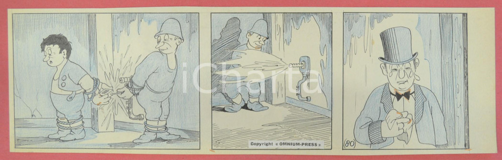1950 ca DUTCH COMIC by A. REUVERS Original comic strip n.80 - ORIGINAL ART Striscia a fumetti d'epoca, originale e autentica. Disegno originale a china di A. Reuvers.EDITORE: Omnium PressCONDIZIONI: FAIRDIMENSIONI: 31x9 cm    originale e autentica 1