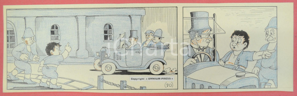 1950 ca DUTCH COMIC by A. REUVERS Original comic strip n.70 - ORIGINAL ART Striscia a fumetti d'epoca, originale e autentica. Disegno originale a china di A. Reuvers.EDITORE: Omnium PressCONDIZIONI: FAIRDIMENSIONI: 31x9 cm    originale e autentica 1