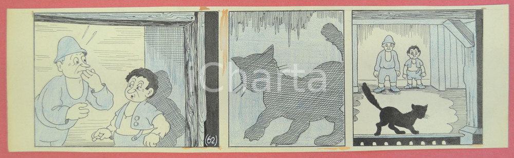 1950 ca DUTCH COMIC by A. REUVERS Original comic strip n.62 - ORIGINAL ART Striscia a fumetti d'epoca, originale e autentica. Disegno originale a china di A. Reuvers.EDITORE: Omnium PressCONDIZIONI: FAIRDIMENSIONI: 32x9 cm    originale e autentica 1