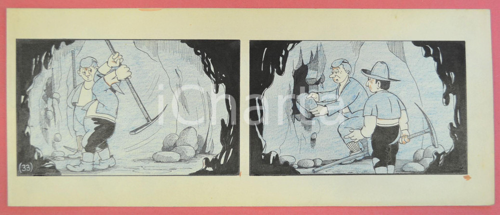 1950 ca DUTCH COMIC by A. REUVERS Original comic strip n.33 - ORIGINAL ART Striscia a fumetti d'epoca, originale e autentica. Disegno originale a china di A. Reuvers.EDITORE: Omnium PressCONDIZIONI: FAIR (piegatura verticale al margine sinistro)DIMENSIONI: 32x12 cm    originale e autentica 1