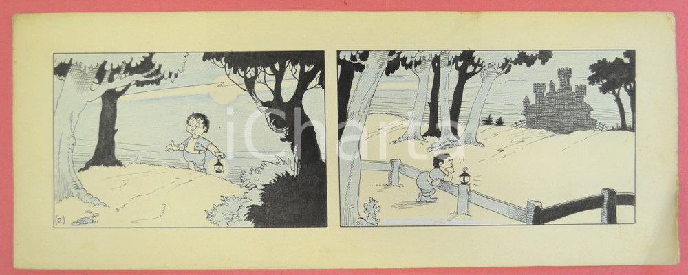 1950 ca DUTCH COMIC by A. REUVERS Original comic strip n.2 - ORIGINAL ART Striscia a fumetti d'epoca, originale e autentica. Disegno originale a china di A. Reuvers.EDITORE: Omnium PressCONDIZIONI: POOR (piegatura all'angolo inferiore destro, bruniture diffuse)DIMENSIONI: 32x12 cm    originale e autentica 1