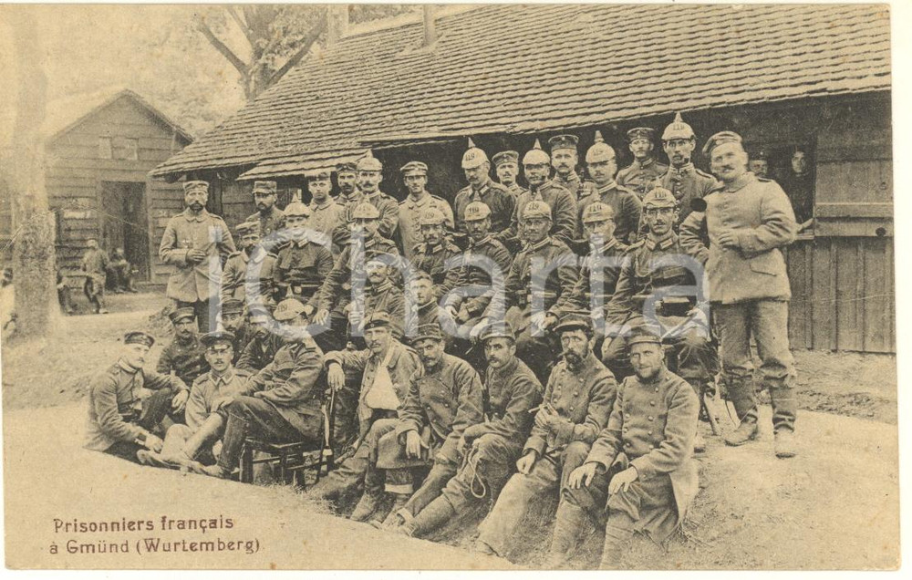 1915 ca WWI GMUND WURTTEMBERG - Prisonniers français - Postcard Cartolina postale d'epoca, non viaggiata. GOOD/buono  Formato: 14x9 cm originale e autentica 1