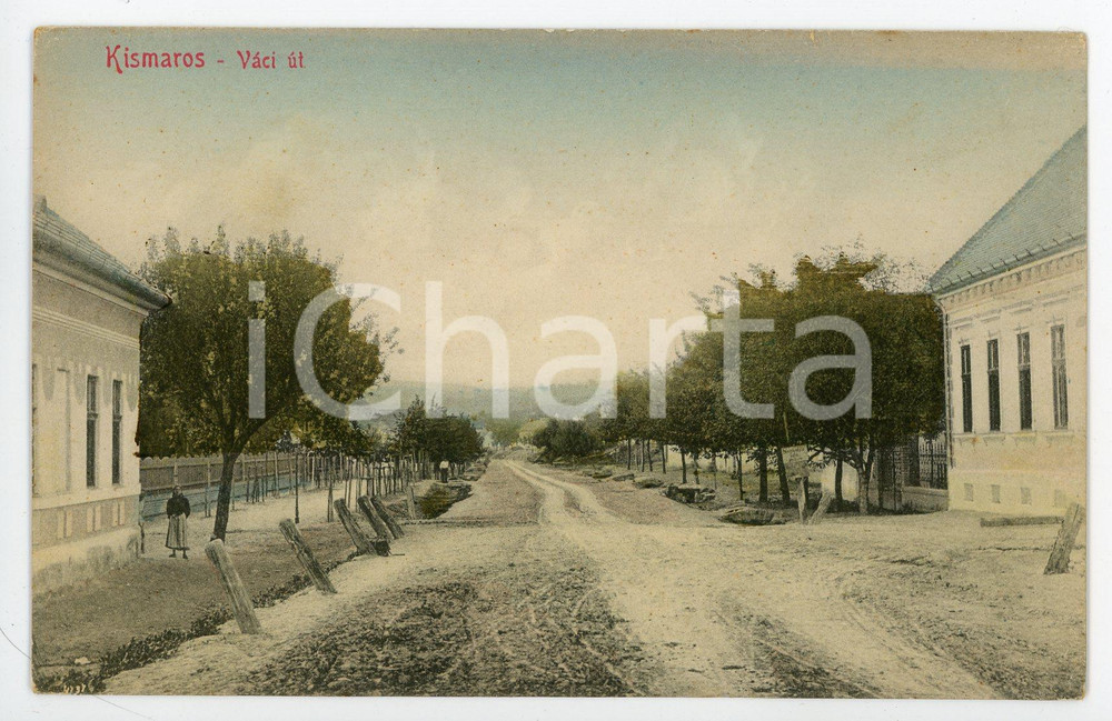 1910 ca KISMAROS (HUNGARY) - Váci Út - Street - Postcard  Cartolina postale d'epoca, non viaggiata.  GOOD/buono ma piccole macchie al verso; millimetrico strappo al lato superiore Formato: 14x9 cm originale e autentica 1