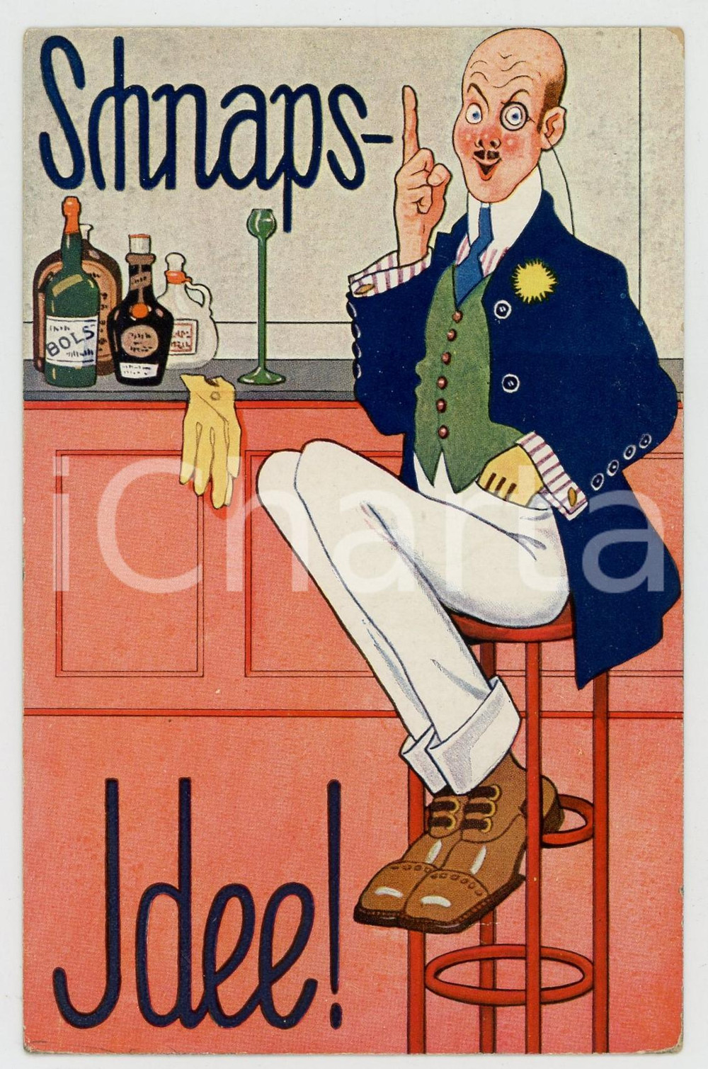 1920 ca Liquori UNDERBERG - Schnapsidee ! - ILLUSTRATED postcard Cartolina postale d'epoca, illustrata, non viaggiata. GOOD/buono ma piccola impressione di inchiostro al verso Formato: 9x14 cm originale e autentica 1