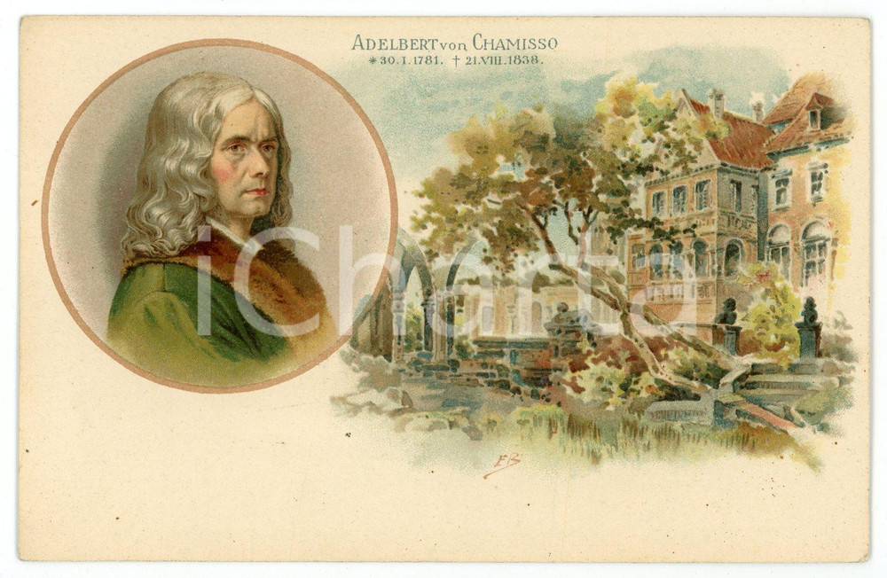 1900 ca VERVIERS (B) Adelbert von CHAMISSO - Maison - Postcard BYON & BADOT  Cartolina postale d'epoca, illustrata, appartenente a una serie dedicata alle case natali di personaggi celebri.Non viaggiata.Pubblicit&agrave; al verso della ditta di cioccolato. GOOD/buono  Formato: 14x9 cm originale e autentica 1