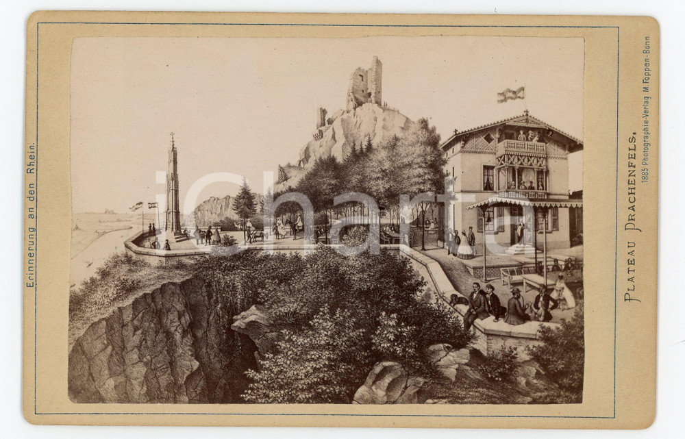 1885 DRACHENFELS Plateau - Vintage photo engraving 17x11 cm Fotografia d'epoca, montata su cartoncino rigido.EDITORE: M. Foppen-BonnFORMATO: 17x11 cmCONDIZIONI: G    originale e autentica 1