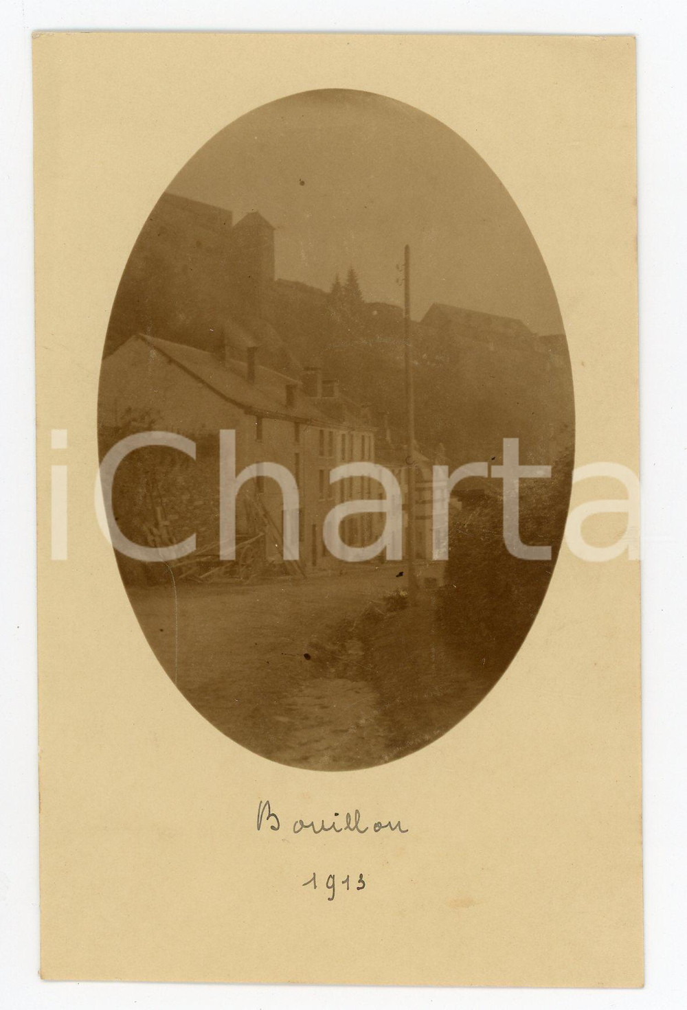 1913 BOUILLON (BELGIQUE) Vue du village - Photo carte postale vintage  Fotografia originale d'epoca, in formato cartolina postale.CONDIZIONI: G FORMATO: FP    originale e autentica 1