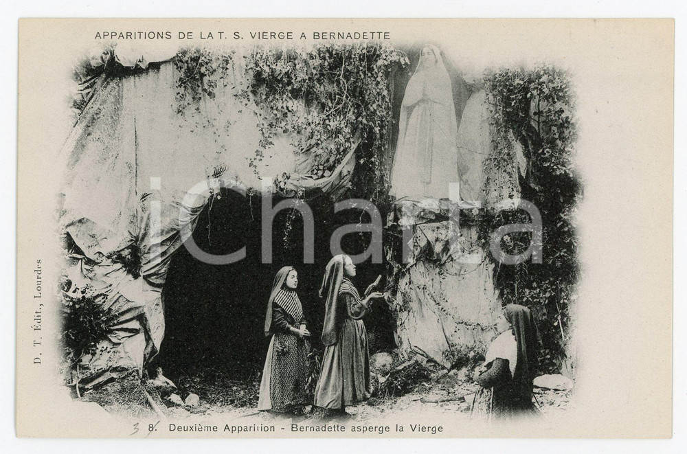 1905ca LOURDES Deuxième apparition de la T.S. Vierge a Bernadette - Postcard FP  Cartolina postale d'epoca, non viaggiata.EDITORE: D.T. Edit., LourdesCONDIZIONI: FAIRFORMATO: FP    originale e autentica 1