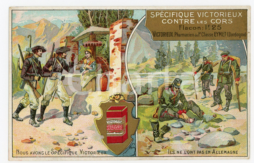 1925 ca SPECIFIQUE VICTORIEUX contre les cors - Illustrated postcard FP NV  Cartolina d'epoca, non viaggiata.CONDIZIONI: FAIRFORMATO: FP    originale e autentica 1