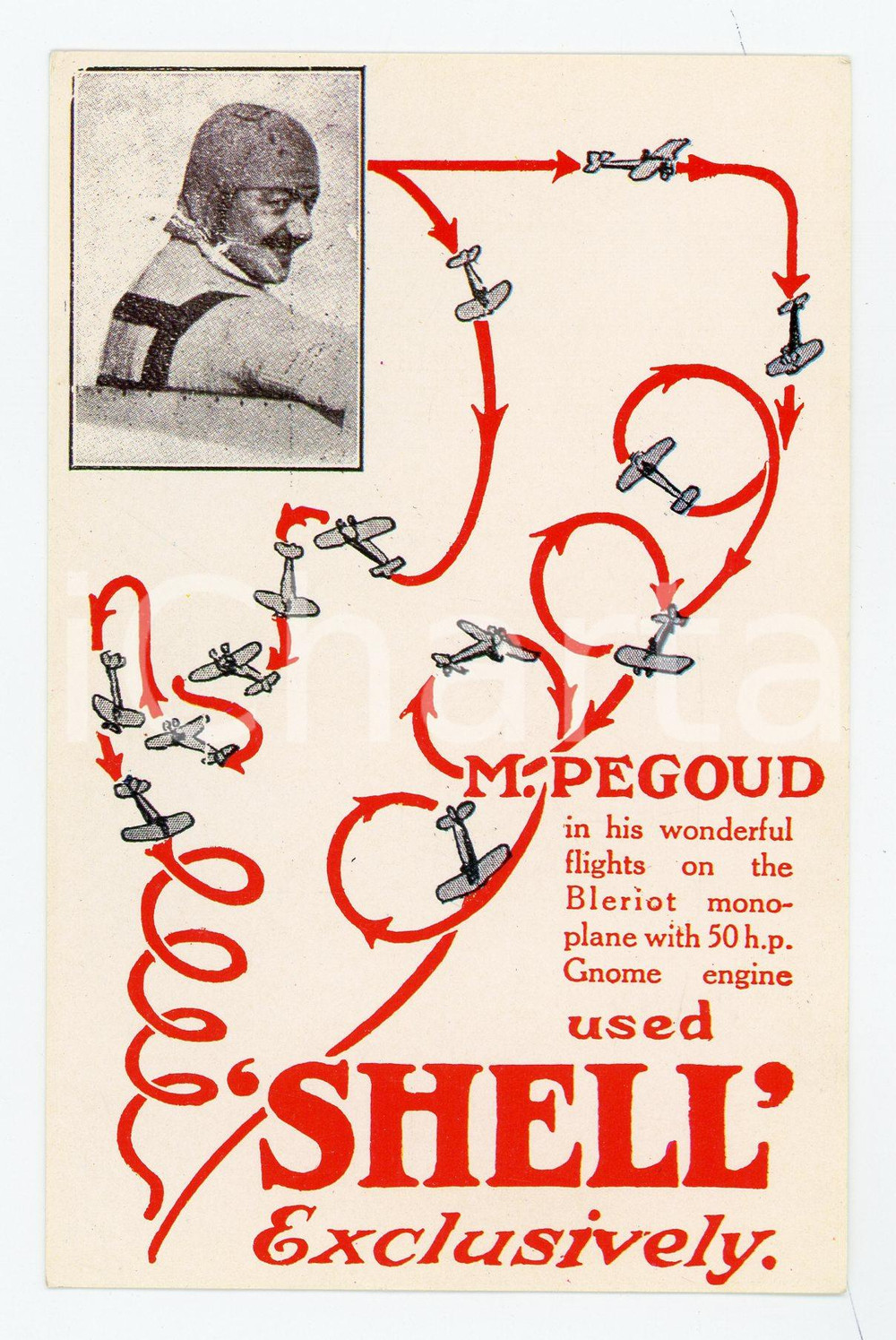 1920 ca SHELL Aviateur Adolphe PEGOUD Portrait - Postcard FP NV  Cartolina d'epoca, non viaggiata.CONDIZIONI: FAIRFORMATO: FP    originale e autentica 1