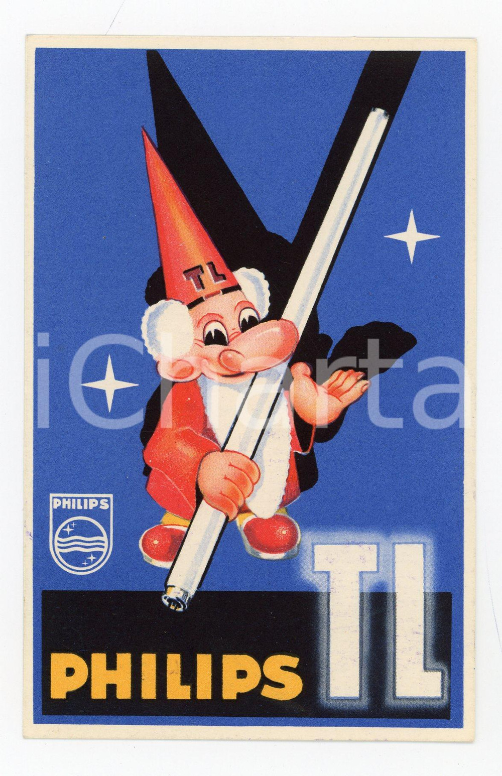 1920 ca PHILIPS TL - Original vintage postcard ILLUSTRATED Cartolina postale d'epoca illustrata, pubblicitaria.Non viaggiata.Timbro al verso "Electricit&eacute; H. Lartiller - Renard, Peruwelz".CONDIZIONI: GFORMATO: FP    originale e autentica 1