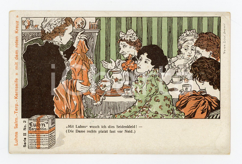1900 ca LUHNS Salmiak-Terpentin-Kernseife - Illustrated vintage postcard Cartolina postale d'epoca illustrata, pubblicitaria.Non viaggiata.CONDIZIONI: GFORMATO: FP    originale e autentica 1