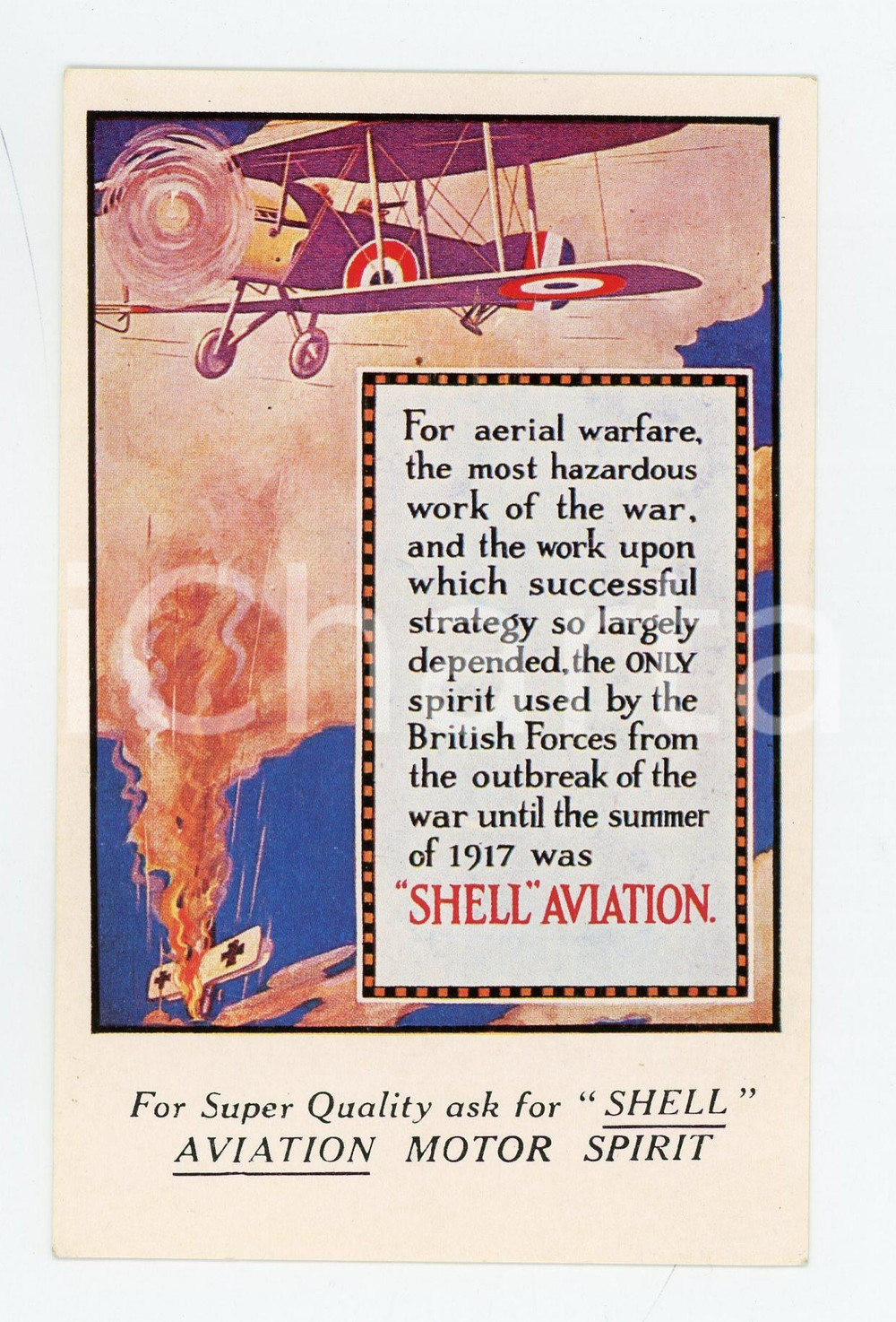 1910 ca SHELL AVIATION Motor Spirit - Vintage illustrated postcard FP Cartolina postale d'epoca illustrata, pubblicitaria.Non viaggiata.CONDIZIONI: GFORMATO: FP    originale e autentica 1
