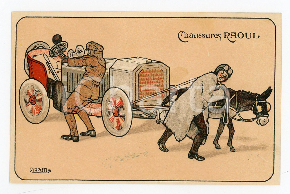 1910 ca Chaussures RAOUL - Advertising - Illustrated vintage postcard R. CAPUTI Cartolina postale d'epoca, non viaggiata.CONDIZIONI: G FORMATO: FP    originale e autentica 1