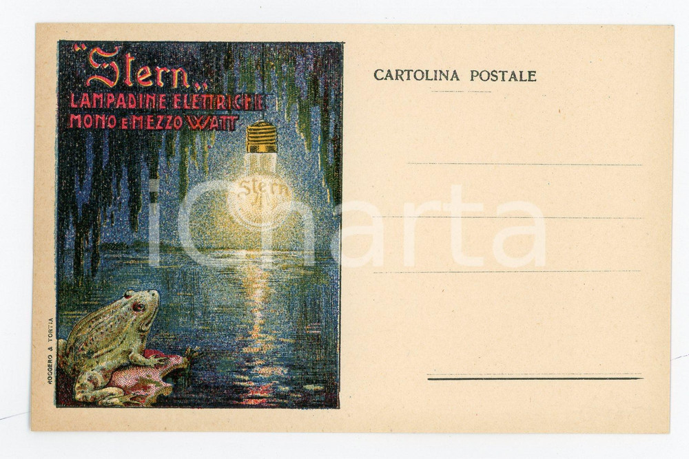 1910 ca ITALIA Lampadine elettriche STERN - Cartolina illustrata vintage FP NV Cartolina postale d'epoca, illustrata, pubblicitaria.Non viaggiata.CONDIZIONI: GFORMATO: FP    originale e autentica 1