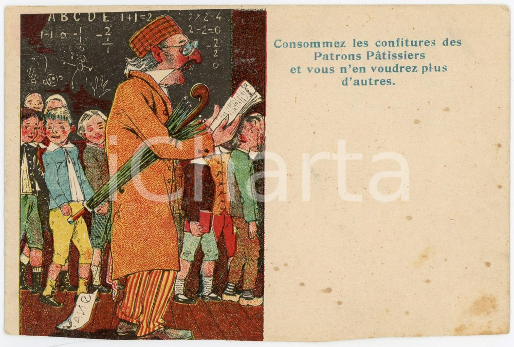 1900 ca BELGIQUE - PATRONS PATISSIERS Confitures - Carte postale ENDOMMAGEE Cartolina postale pubblicitaria, illustrata.Non viaggiata.CONDIZIONI: VERY POOR ( rifilata al margine inferiore; piccole macchie)FORMATO: FP    originale e autentica 1