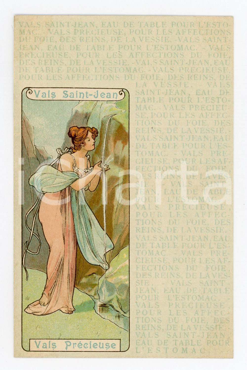 1900 ca VALS PRECIEUSE - VALS SAINT-JEAN Eau de table - Illustrated postcard FP  Cartolina postale d'epoca, non viaggiata.CONDIZIONI: FFORMATO: FP    originale e autentica 1