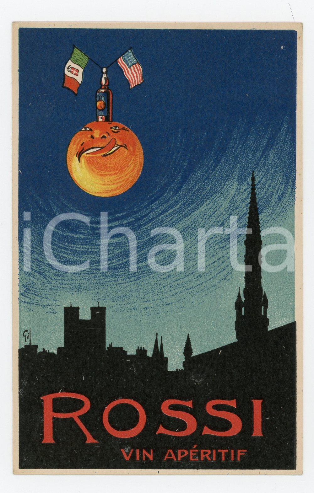1930 ca ROSSI Vin Aperitif - ILLUSTRATED Postcard FP NV  Cartolina postale d'epoca, non viaggiata.CONDIZIONI: FFORMATO: FP    originale e autentica 1
