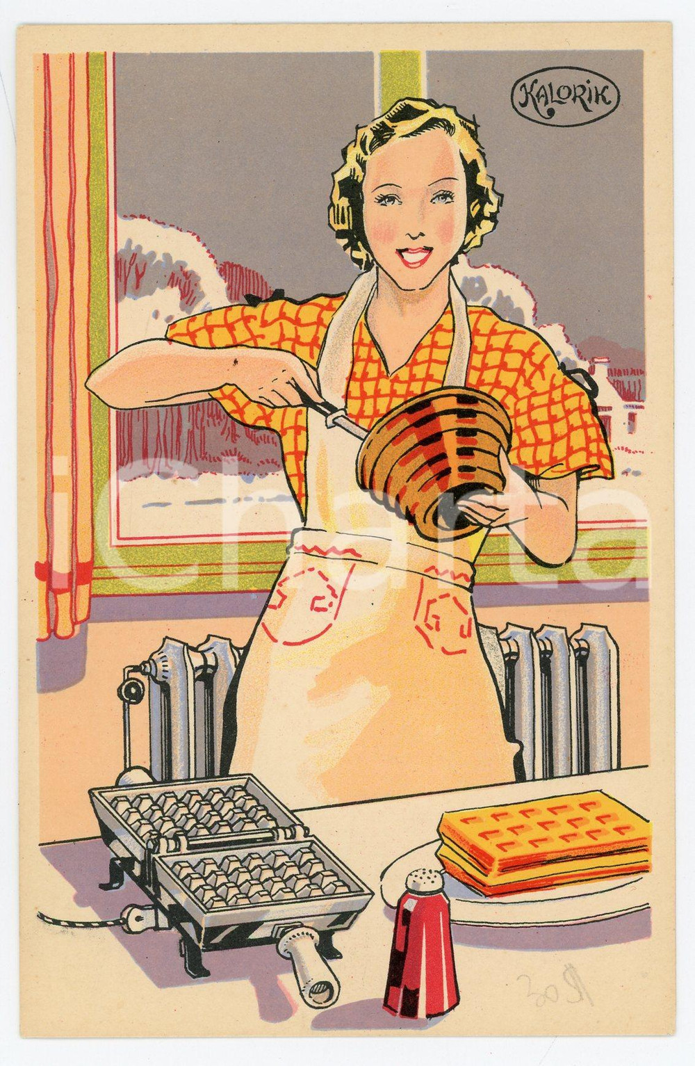 1925ca KALORIK Gauffrier électrique ILLUSTRATED Postcard FP NV  Cartolina postale d'epoca, non viaggiata.CONDIZIONI: GFORMATO: FP    originale e autentica 1