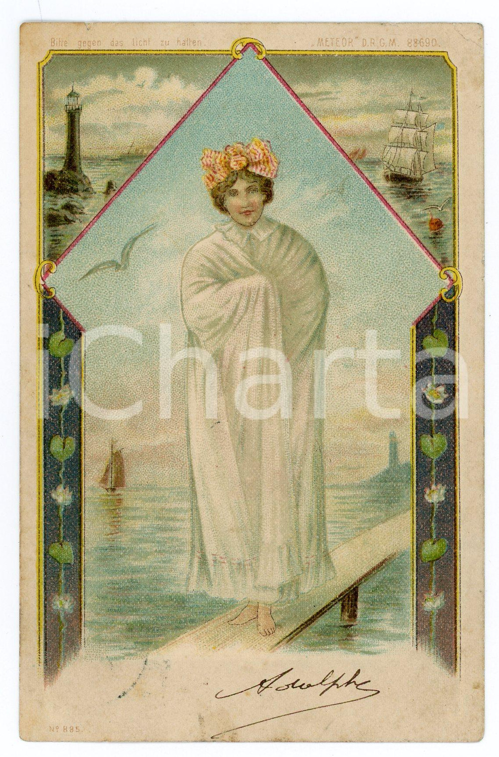 1900 ca VINTAGE EROTIC Stripping of the bather - HOLD TO LIGHT Postcard FP VG  Cartolina postale d'epoca, viaggiata.CONDIZIONI: GFORMATO: FP    originale e autentica 1