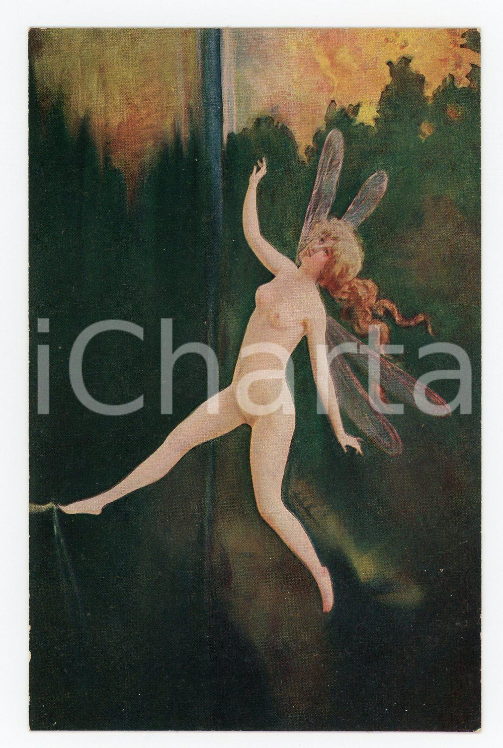 1910 ca VINTAGE EROTIC Nude fairy - Postcard FP NV  Cartolina postale d'epoca, non viaggiata.CONDIZIONI: GFORMATO: FP    originale e autentica 1