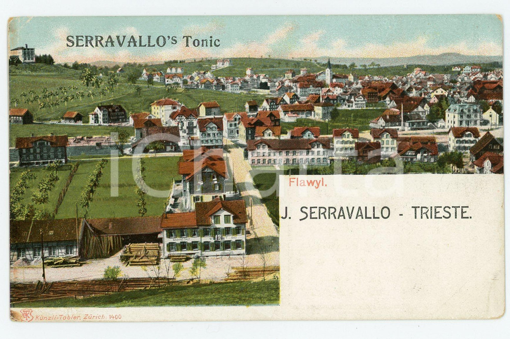 1900 ca FLAWYL (CH) Landscape - Postcard J. Serravallo's Tonic - Trieste FP NV  Cartolina postale d'epoca, non viaggiata.CONDIZIONI: FFORMATO: FP    originale e autentica 1