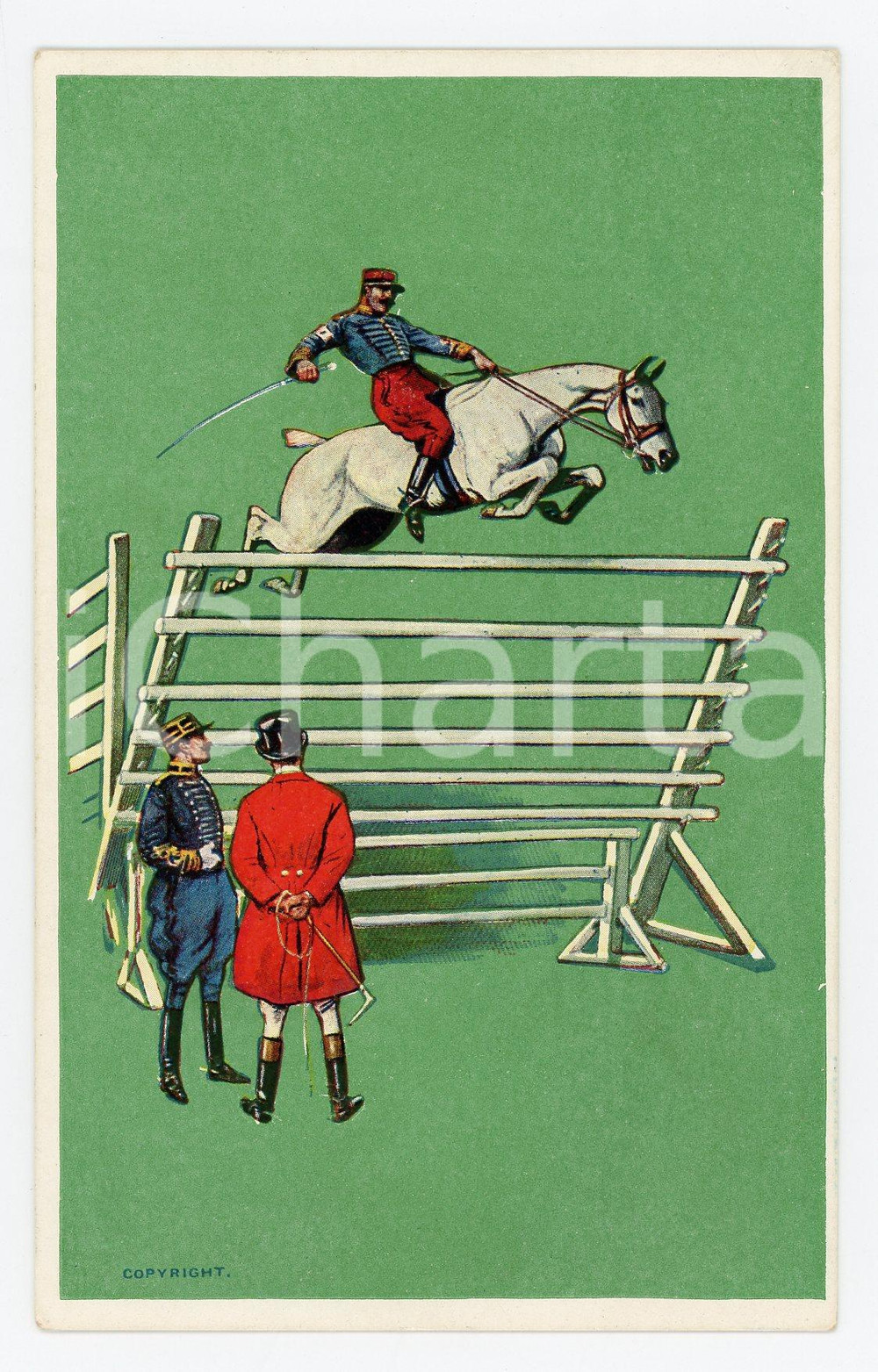 1908 LONDON - OLYMPIA Internation horse show - ILLUSTRATED Postcard FP NV  Cartolina postale d'epoca, non viaggiata.CONDIZIONI: FFORMATO: FP    originale e autentica 1