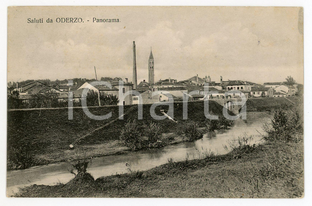 1912 ODERZO (TV) Panorama della città - Cartolina FP VG  Cartolina postale d'epoca, viaggiata.CONDIZIONI: FAIRFORMATO: FP    originale e autentica 1