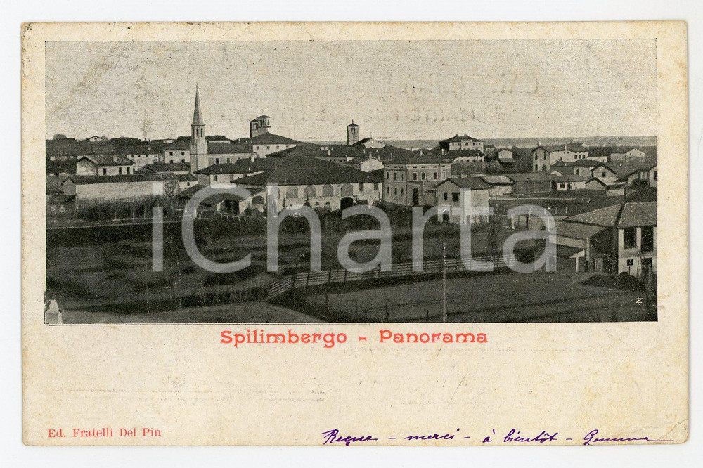 1898 SPILIMBERGO (PN) Panorama del paese - Cartolina FP VG  Cartolina postale d'epoca, viaggiata.CONDIZIONI: FAIRFORMATO: FP    originale e autentica 1