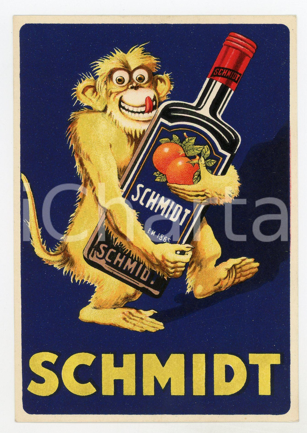 1920 ca BRUXELLES Liqueur SCHMIDT Cartoncino pubblicitario ILLUSTRATO  Cartoncino pubblicitario d'epoca..CONDIZIONI: FAIRFORMATO: 10x15 cm    originale e autentica 1