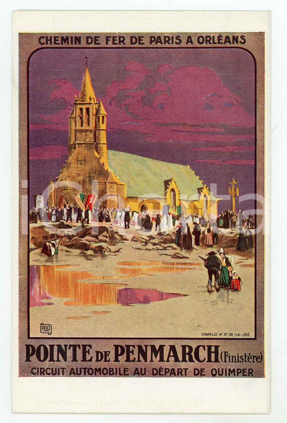 1910 ca CHEMINS DE FER DE PARIS À ORLEANS Pointe de PENMARCH FINISTERE Postcard Cartolina postale d'epoca, non viaggiata. GOOD/buono  Formato: 9x14 cm originale e autentica 1