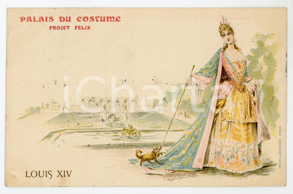 1900 ca PALAIS DU COSTUME Projet Félix - Louis XIV - Ill. JAPHET Carte postale  Cartolina postale d'epoca, non viaggiata.CONDIZIONI: FAIR FORMATO: FP    originale e autentica 1