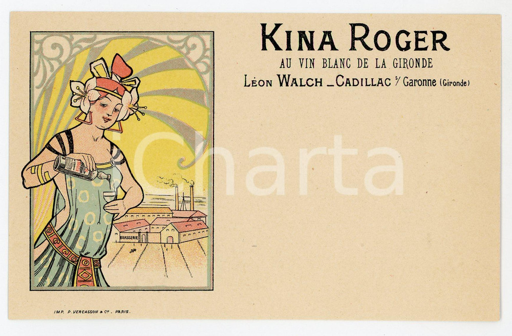 1900 CADILLAC Leon WALCH - KINA ROGER Au vin blanc de la GIRONDE Carte postale  Cartolina postale d'epoca, non viaggiata.CONDIZIONI: FAIRFORMATO: FP    originale e autentica 1
