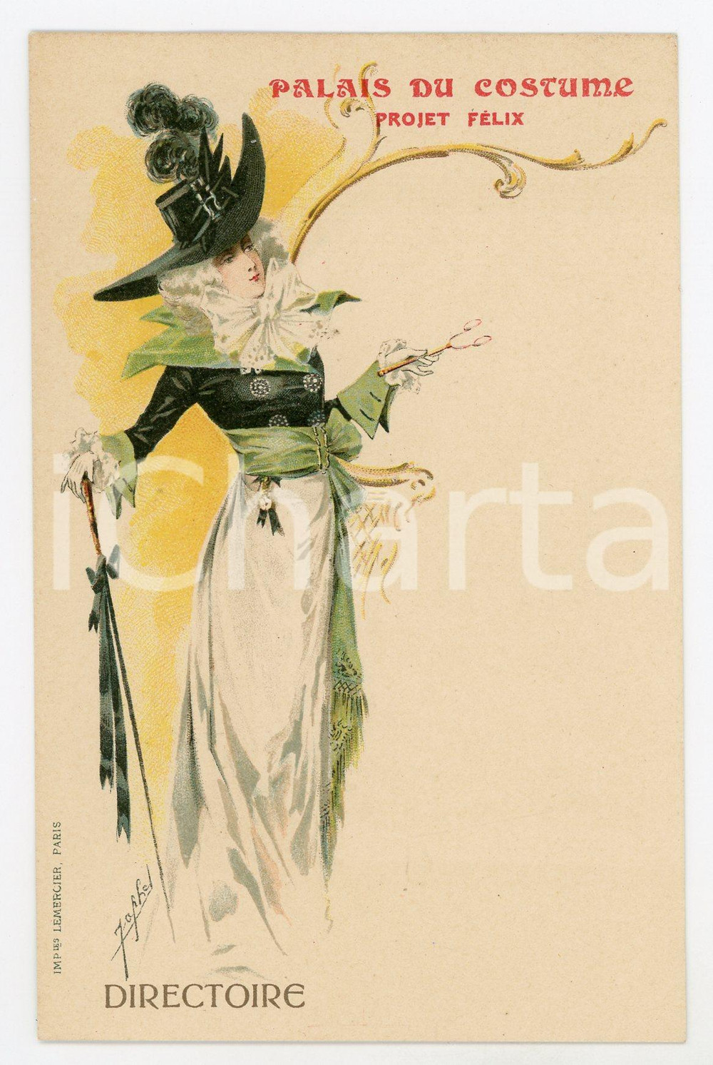 1900 ca PALAIS DU COSTUME Projet Félix - Directoire - Ill. JAPHET Carte Postale  Cartolina postale d'epoca, non viaggiata.CONDIZIONI: FAIR FORMATO: FP    originale e autentica 1